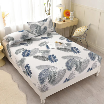 Soft Bedsheet Simple Style Bed Cover Single/Queen/King Size Bed Linen Home Fitted Sheets 침대시트 (Pillowcase Need Order)
