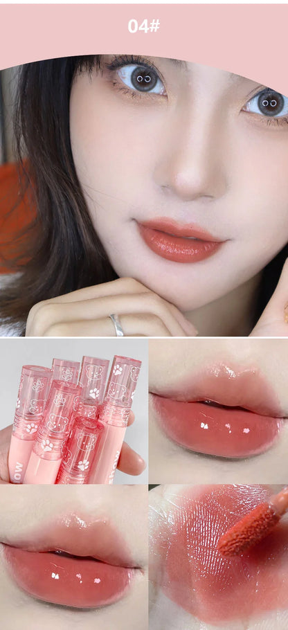 Hydrating Lip Gloss Long Lasting Translucent Red Brown Tint