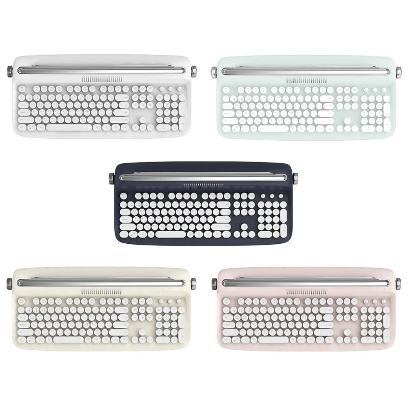 Retro Wireless Bluetooth Typewriter Keyboard 108 Keys Abs Office