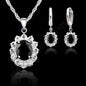 Fine Jewelry 925 Sterling Silver Jewelry Sets For Women Wedding Accessory Fashion Pendant Necklace Earrings Set Bijoux