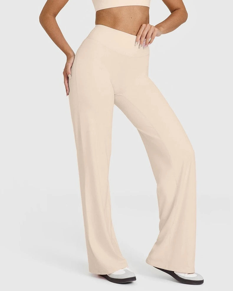 Yoga Pants Mid Rise Straight Leg Fit Second Skin Feel