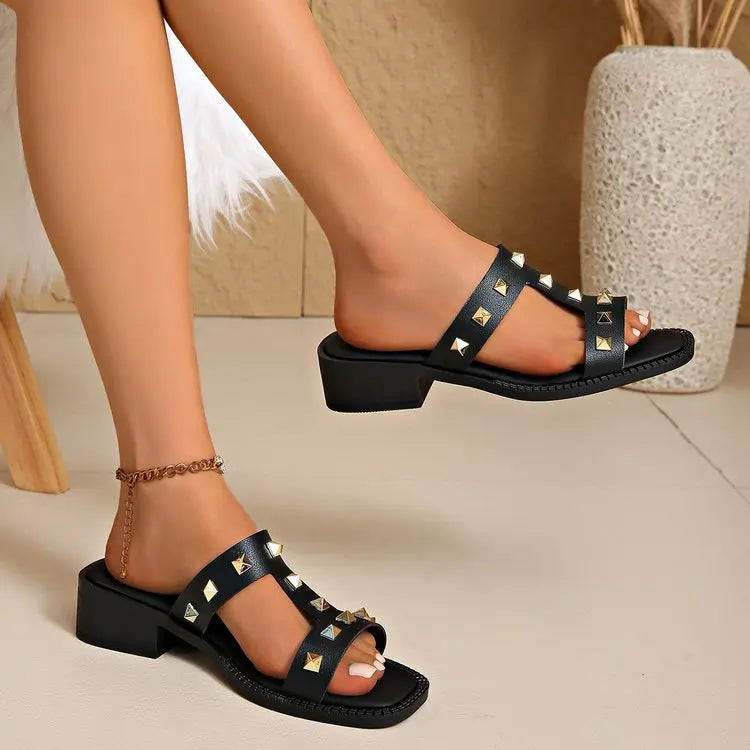 Women's Nappa Leather Sandals With Cushioned Footbed And Reinforced Stitching Featuring Slip On Closure