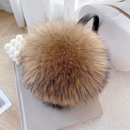 Winter Women Warm Real Fox Fur Earmuffs Girl's Earlap Ultra Large Ladies Plush Earmuff Luxury Ladies Fox Fur Earmuffs