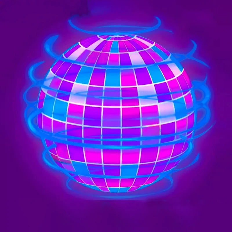 Hand-controlled LED flying spinner ball with boomerang return