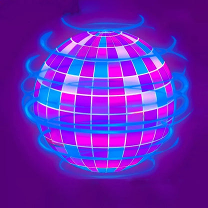 Hand-controlled LED flying spinner ball with boomerang return