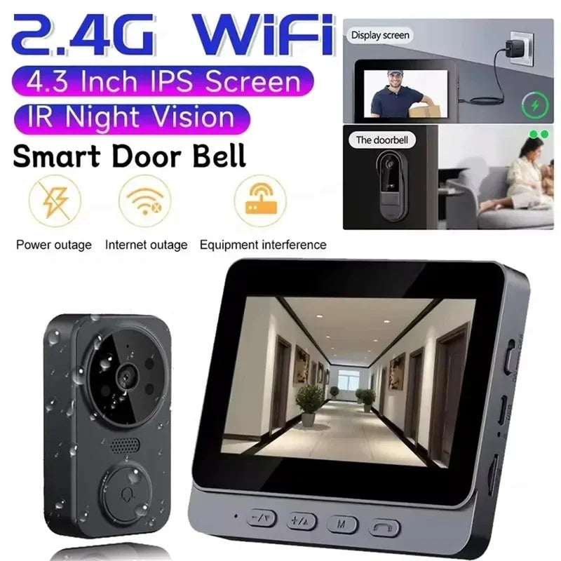 Wireless video doorbell camera with two-way audio