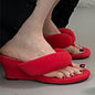 Bailamos 2025 Summer Women Slipper Fashion Narrow Band Ladies Slip On Flip Flop Low Wedge Heel Outdoor Dress Slides Mujer