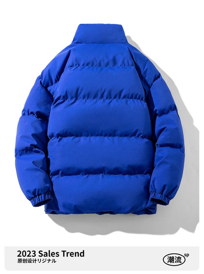Autumn and Winter Puffer Jacket Men Vintage Warm High Neck Zipper Design Cotton-Padded Coat SINOBILLOW