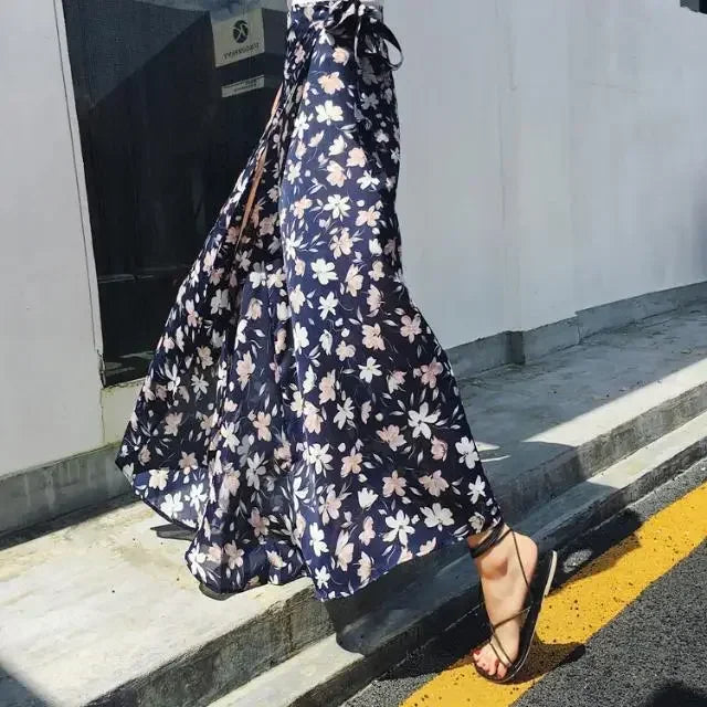 Women's Linen Skirt Wrap With High Waist A-Line Midi Silhouette And Lightweight Draping