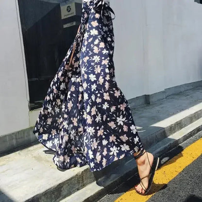 Women's Linen Skirt Wrap With High Waist A-Line Midi Silhouette And Lightweight Draping