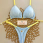 Women's Triangle Lace-Up Bikini Set with Adjustable Straps and Thong Bottom
