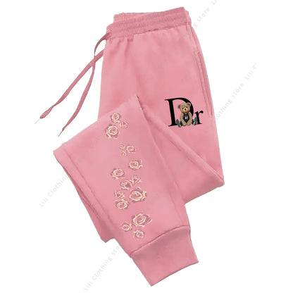 Soft Joggers with Bear Graphic Fleece-Lined for All Day Warmth
