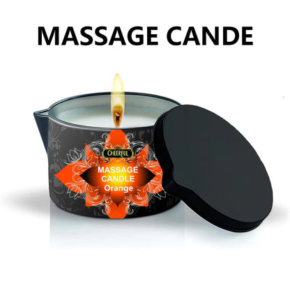 Scented massage oil candle for an evening ritual