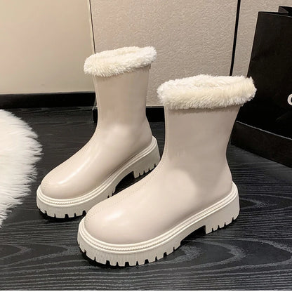 Winter Women Warm Plush Ankle Boots - Comfort Non-Slip Big Size Cotton Short Boots