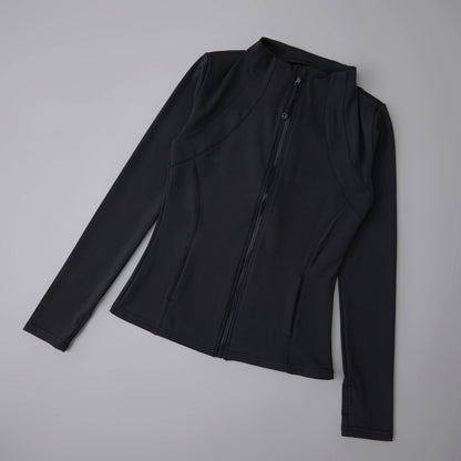 Luxe Yoga fitted Coat Women's Slimming Long Sleeve Fast Running Thin Pilates Fitness Suit Top Clothing
