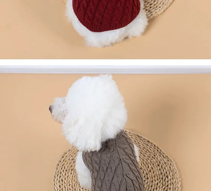 Knitted turtleneck dog sweater for everyday walks and lounging