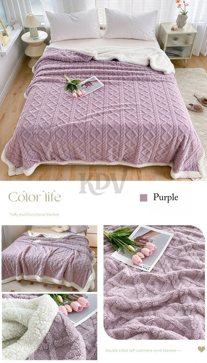 Ultra Blanket With Double Layer Milk Velvet And Lambswool Warmth