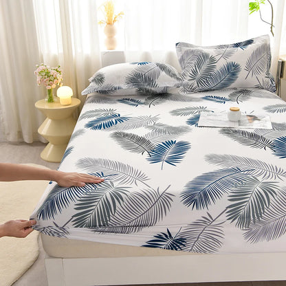 Soft Bedsheet Simple Style Bed Cover Single/Queen/King Size Bed Linen Home Fitted Sheets 침대시트 (Pillowcase Need Order)