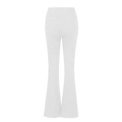 Stretch Pants High Waisted Crossover Flare with Bootcut Silhouette