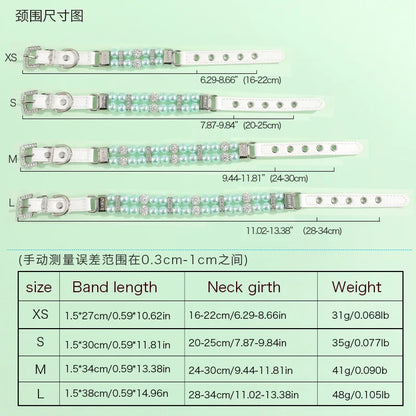 Pet Leash Collar Jewelry Pearl Cat Necklace Small and Medium-sized Dog Harnesses Supplies Wholesale