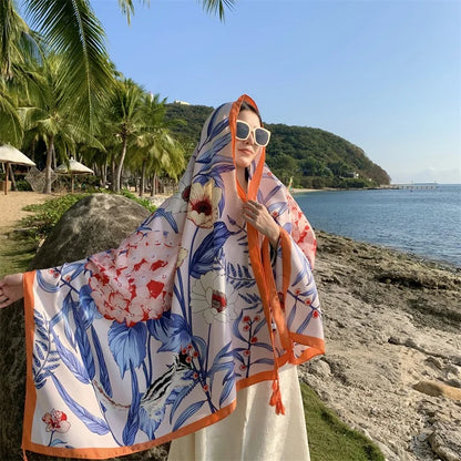 Women's printed beach sarong wrap scarf and sun cover