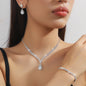 4-piece fashionable women's jewelry set with claw chains, rhinestones, necklaces, earrings, bracelets, gorgeous jewelry accessor