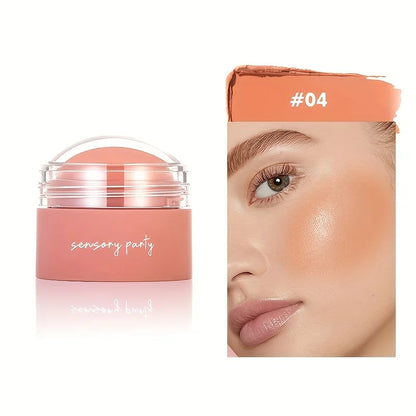 Waterproof Cream Blush Palette with Six Shades for All Skin Tones