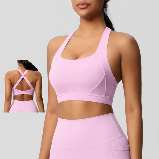 Women’s Yoga Bra Crop Top Nylon Elastane Supportive Sling Back