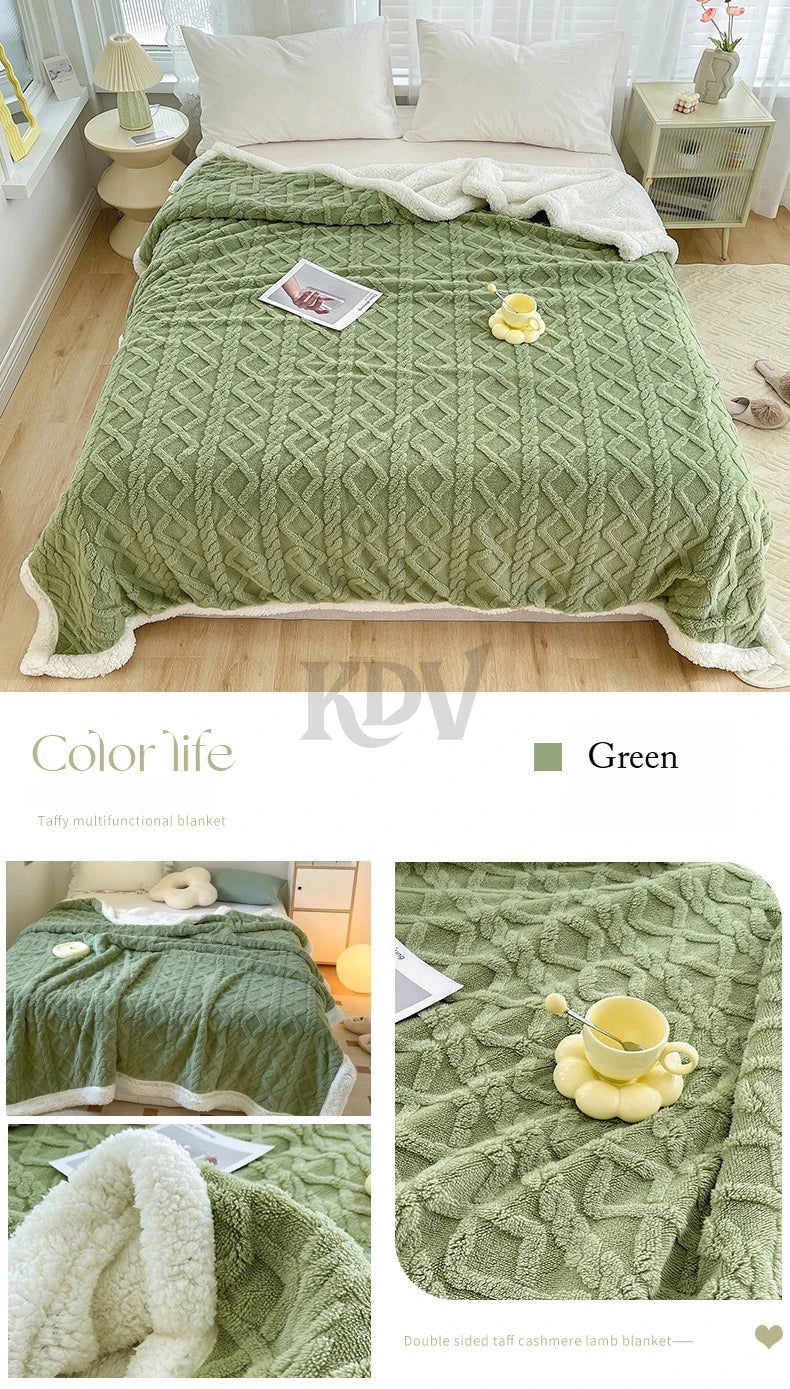 Ultra Blanket With Double Layer Milk Velvet And Lambswool Warmth