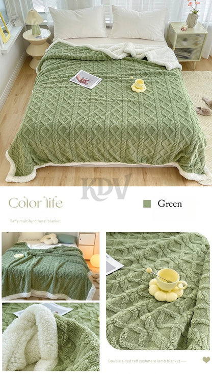 Ultra Blanket With Double Layer Milk Velvet And Lambswool Warmth