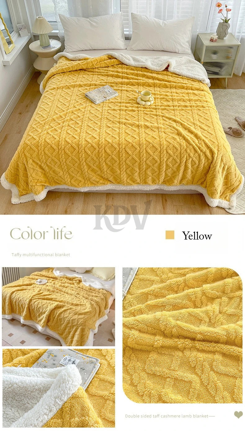 Ultra Blanket With Double Layer Milk Velvet And Lambswool Warmth
