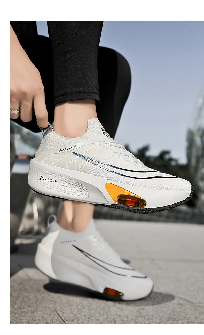 Breathable Sneakers for Marathon Training Cushioned Insole Nonslip Grip