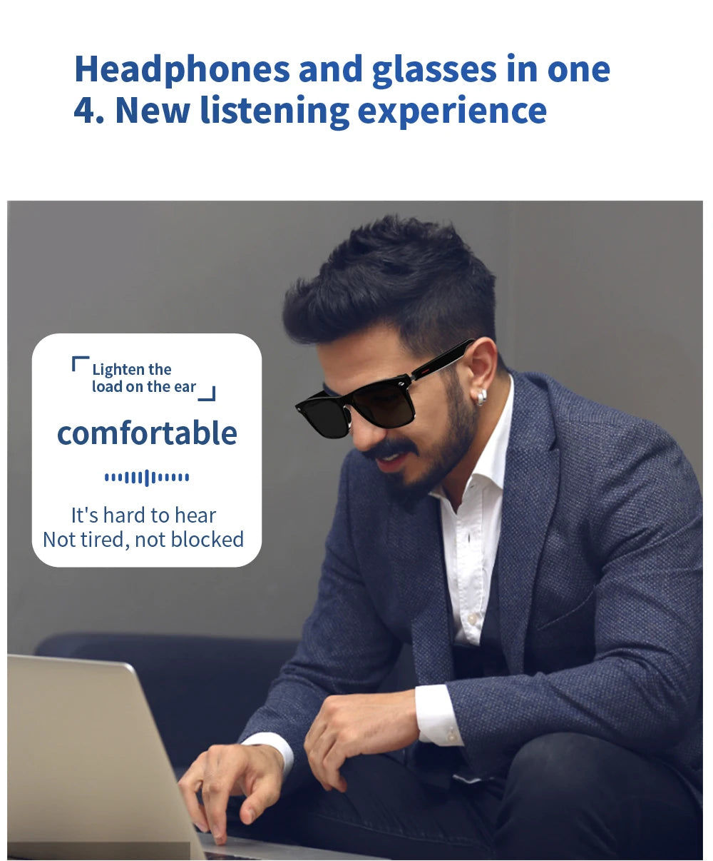 Smart Translate Glasses With Bluetooth Calling And Noise Canceling Music