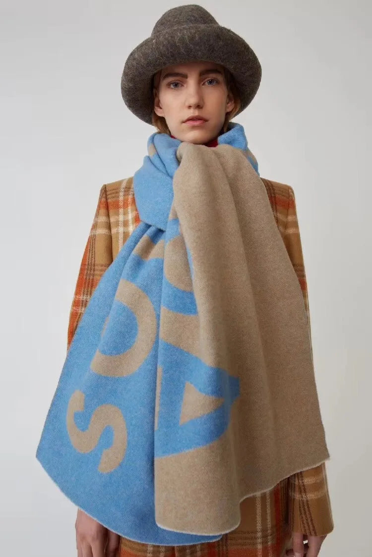 Warm Cashmere Scarf with Large Monogram for Everyday Ease and Style