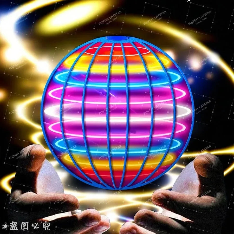 LED Flying Ball Boomerang Toy Hovering Light Up Orb for Nighttime Play