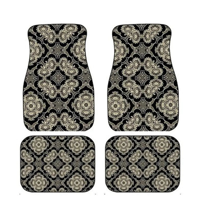 4Pcs Bohemian Car Floor Mats Rubber Back Heavy Duty Persian Carpet Car Decoration Dirty Resistant Car Floor Protector Rugs
