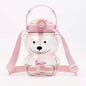 Insulated Teddy Bear Water Bottle 1000ml With Straw And Strap