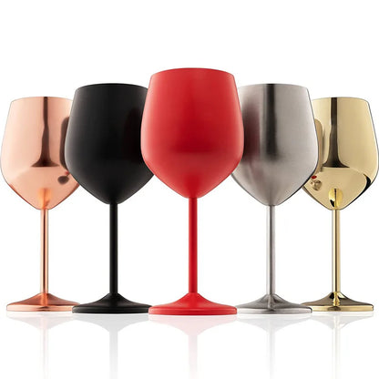 500ml Stainless Steel Wine Glass Goblet Sets Durable Metal Cup for Red Wine Champagne Bar Party Kitchen Goblets Drinking Utensils