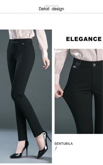 Multiple Pockets Y2k Clothes Straight Leg Pants Elegant Woman Dress Pants Women's Stretch Casual Trousers Clothing
