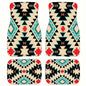 4Pcs Bohemian Car Floor Mats Rubber Back Heavy Duty Persian Carpet Dirty Resistant Car Decoration Car Floor Protector Rugs