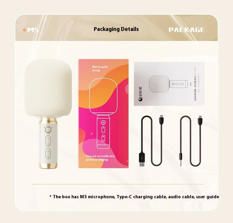 Portable Karaoke Microphone with Built-In Speaker Bluetooth 6W