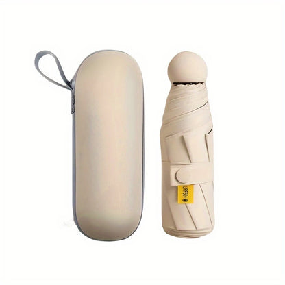 Anti-Uv Mini Umbrella For Sunny And Rainy Days, Portable With Uv Coating And 6 Reinforced Ribs
