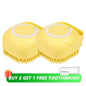 Pet Bath Brush With Soft Silicone Bristles And Dispenser For Dogs And Cats