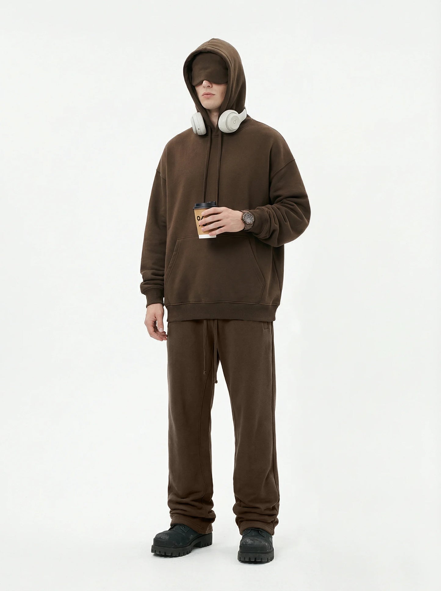 Unisex Cotton Blend Fleece Hoodie And Pants Set With Relaxed Fit And Soft Texture