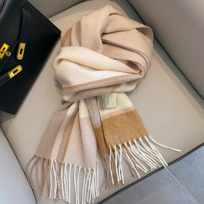 100% Wool Women Scarf Autumn Winter Vintage Preppy Style Plaid Wrap Scarve Pashmina Mujer Femme Foulard Bufanda Shawl Unisex Men