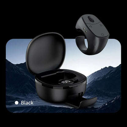 Bluetooth Ring Remote Control One Click Selfie Page Turning Roller Fingertip Controller for Phone Liking Scrolling Hands Free