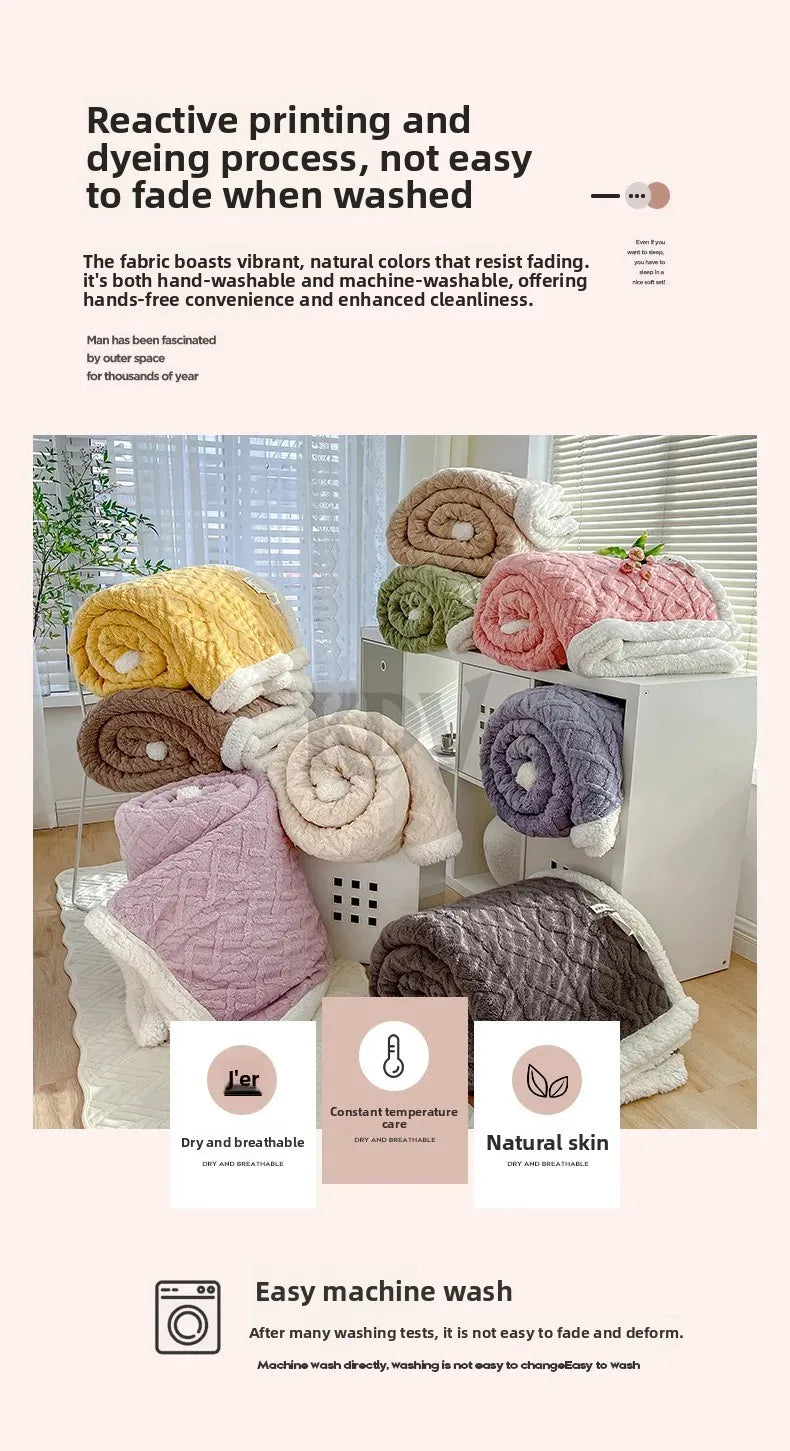 Ultra Blanket With Double Layer Milk Velvet And Lambswool Warmth