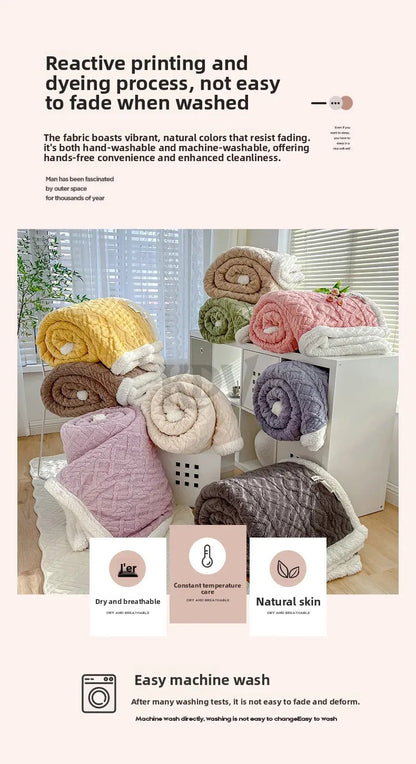 Ultra Blanket With Double Layer Milk Velvet And Lambswool Warmth