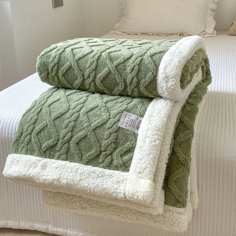 Ultra Blanket With Double Layer Milk Velvet And Lambswool Warmth