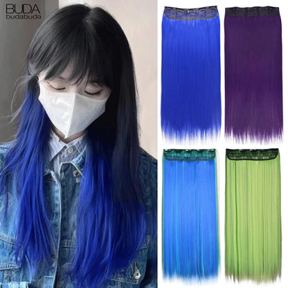 Long Clip In Hair Extensions for Length and Volume 22 Inch